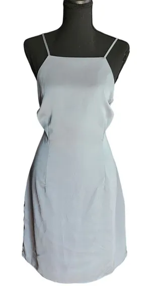 Abercrombie & Fitch‎ Silky Bodycon Mini Cocktail Slip Dress Sea Blue LT thumbnail 1