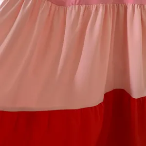 Entro Tiered Babydoll‎ Mini Dress Size Small Red Pink thumbnail 5