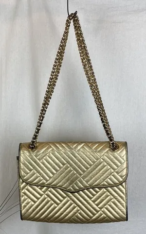 Rebecca Minkoff Gold Quilted Chain Shoulder Handbag thumbnail 1