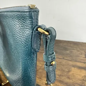 Burberry Crossbody Bag Small Teal Green Leather Chain Strap thumbnail 10