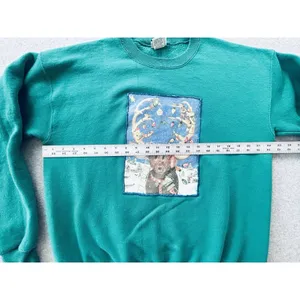 Vintage 90s Lee Sturdy Sweats "Heavyweight" Reindeer Christmas Sweatshirt Large thumbnail 10