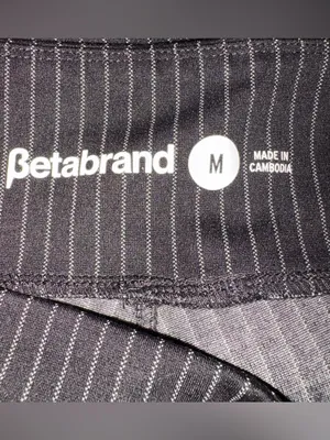 Betabrand Dress Pant Yoga Pants M Black Pinstripe High Rise Wide Leg Pull On thumbnail 7
