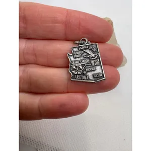 Vintage Sterling Silver Arizona State Map Souvenir Charm Grand Canyon Phoenix thumbnail 4