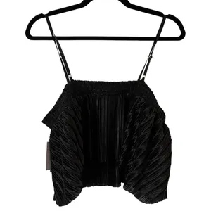 NWT BP Nordstroms Black Plissé Sleeveless Pleated Crop Top Women’s Sz XL thumbnail 5