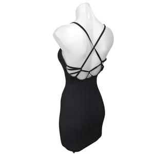 Urban Outfitters Black Sleeveless Rib Knitted Cami Camisole Mini Tank Dress XS thumbnail 2