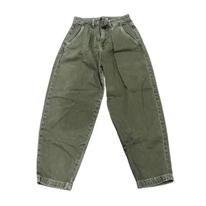 ZARA Women's High-Waisted Balloon Pants Size 2 Green Casual Relaxed Fit thumbnail 7