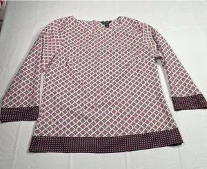 J.Crew Geometric‎ Print Long Sleeve Blouse Women's Casual Wear s thumbnail 1