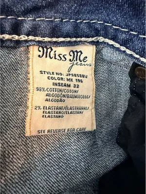 Miss Me Jeans Women’s 32 Bootcut Dark Wash Embellished Floral Rhinestone thumbnail 11