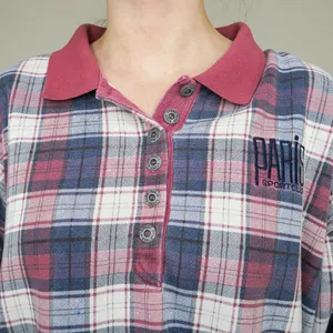 Vintage 90s Paris Sports Club Plaid Polo Shirt thumbnail 2
