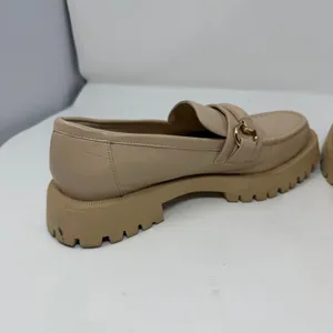 Zara Lug Sole Horsebit Platform Loafers Beige Chunky Slip On Women Size 38 7.5 thumbnail 7