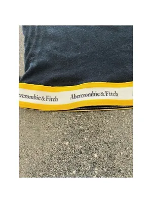 Abercrombie & Fitch Long Sleeve Crop Top Logo Elastic Waist Black XS thumbnail 4
