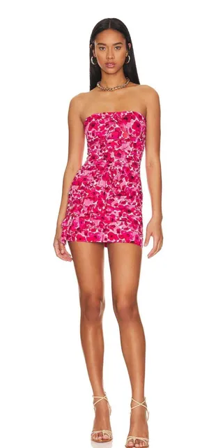 Revolve Pink Floral Mini Dress thumbnail 1