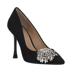 NWT INC International Concepts Saija Pumps Embellished Black Microsuede 8.5M thumbnail 1