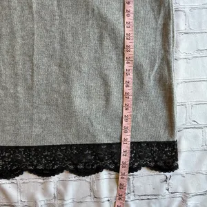 ZARA Trafaluc Grey Jersey Shirt Dress Small Black Lace Goth Comfy Neutral Loose fit thumbnail 5