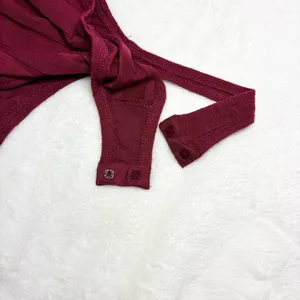 Free People Intimately Wine Red Long‎ Sleeve Beside Me Ribbed Thong Bodysuit S thumbnail 14