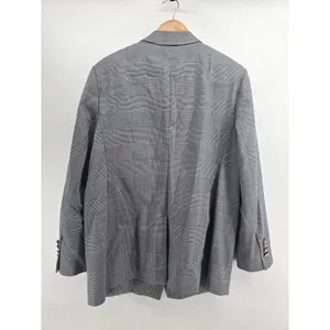 BOSS Blazer Womens 14 Glen Plaid Double Breasted Gray Gold Button EUC thumbnail 3
