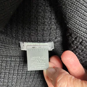 Ann Taylor Merino Wool Chunky Ribbed Cardigan Black Collared Button Front Size M thumbnail 5