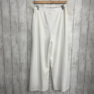 Crosby Wide White Leg Lightweight Lined Flowy Stretch Vacation Lounge Pants thumbnail 2