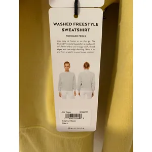 NWT ALO Yoga Washed Freestyle Sweatshirt Sulphur Wash Yellow Large thumbnail 7
