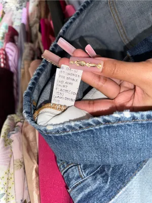 FRAME Sample Double Waist Denim Mini Skirt Blue Womens Oversized 26 100% Cotton thumbnail 8