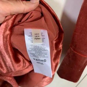 Free People‎ Rust Velvet Ruched Button Down Mini Dress Fall Medium Bodycon Party thumbnail 3