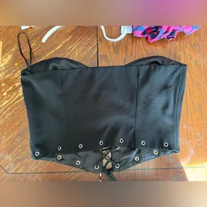 Princess Polly Lace Up Corset Crop Top Size 6 Black Grommet thumbnail 15