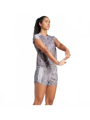 Adidas Own the Run Excite Allover Print AEROREADY Shorts WONDER BEIGE 3" Large thumbnail 3