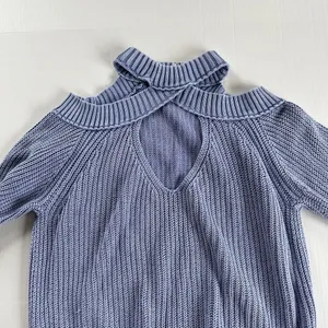 Free People Off Shoulder Cutout Pullover Chunky Knit Top Stretch Sweater, Size L thumbnail 2