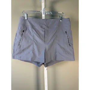 Athleta‎ Trekkie North Hiking Shorts Gray Ripstop Zip Pocket Size 14 thumbnail 2