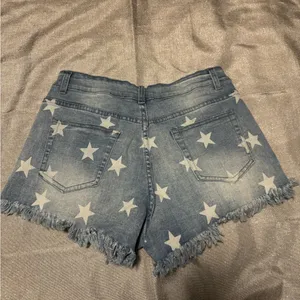 Stars Blue Distressed Jean Shorts thumbnail 2