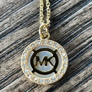 Michael Kors Herutage Fulton Pave Mother of Pearl Necklace NEW thumbnail 2