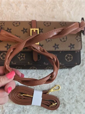 NWT Monogram Flap Crossbody Bag Braided Shoulder Strap Brown Two Tone thumbnail 3