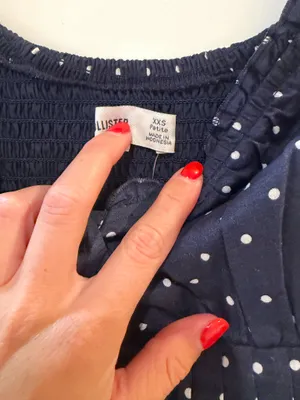 Navy blue mini polka dot dress thumbnail 3