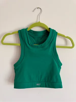 SET ACTIVE SportBody High Neck Bra & Shorts Matching Set in Palm Green Size S thumbnail 5