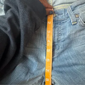 7 For All Mankind Gwenevere Ankle Skinny Blue Jeans raw hem size 24 thumbnail 12