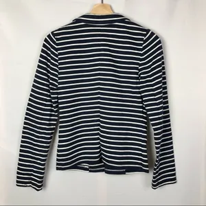 Boden Navy &‎ White Striped Summer Jersey Blazer 2 thumbnail 3