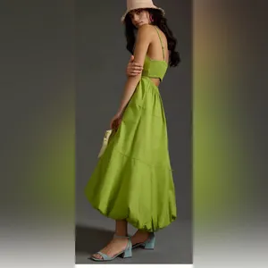 By Anthropologie V-Neck Tiered Bubble-Hem Dress thumbnail 2