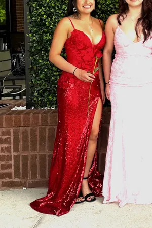 Sherri Hill Red Prom Dress thumbnail 7
