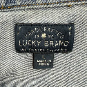 Lucky Brand Tomboy Denim‎ Trucker Jean Jacket Light Blue Wash Women L Pockets thumbnail 5