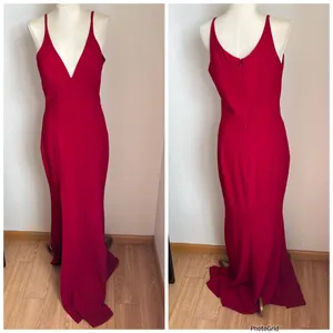 Dress The Population Iris Red Gown Slit Small Full Length Formal Wedding Prom thumbnail 2