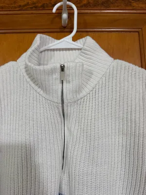 White and blue striped Edikted quarter zip sweater thumbnail 5