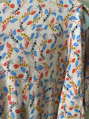 Free People Blush Pink Floral Print Romper with Blue & Red Accents thumbnail 6