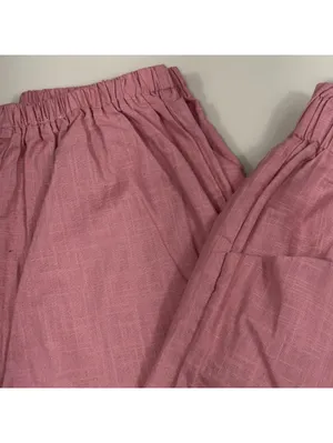 SHEIN Pink Paperbag Waist Cotton Pants Women’s Large 29x27 Drawstring Pockets thumbnail 3
