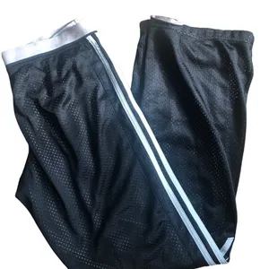 Originals Black Mesh Lined Track Pants Sz. M 3 Stripes Black Snap Pockets thumbnail 2