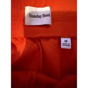Aritzia Sunday Best Joggers Women's Medium Orange Waffle Knit Lounge Pants‎ thumbnail 4
