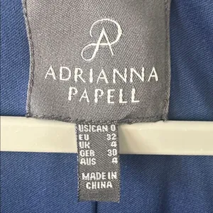 Adrianna Papell Womens Dress Navy Blue Faux Wrap Flutter Sleeve Size 0 thumbnail 3