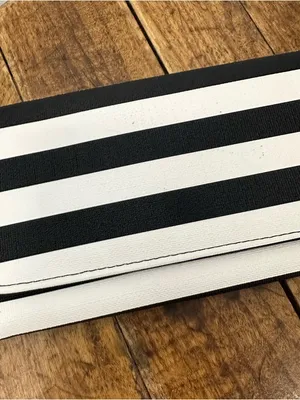 Kut From the Cloth Black and White Striped Wallet Mod Punk Minimalist Maximalist thumbnail 4