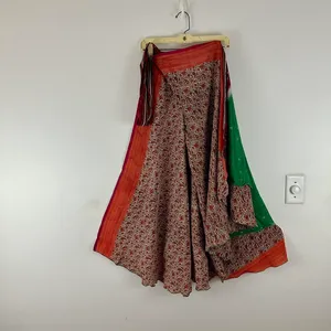 Reversible Maxi Wrap Skirt BINS713 Green thumbnail 2
