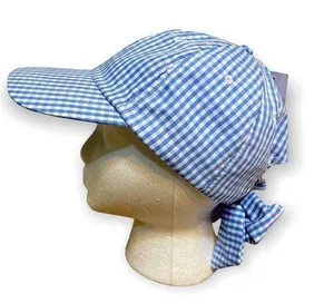 BP GINGHAM BOW CAP IN Baby BlueWHITE NWT NORDSTROM One Size thumbnail 1