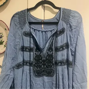 Free People Wind Willow Mini Long Sleeve Dress thumbnail 4